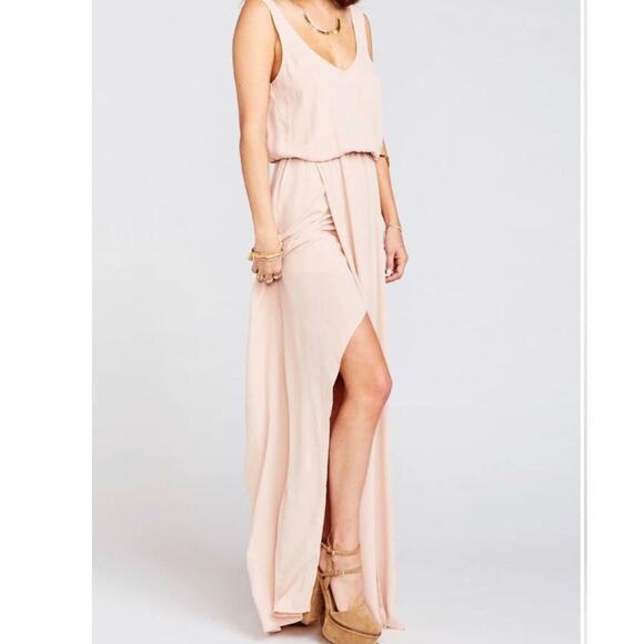 Show Me Your Mumu Kendall Maxi Dress Dusty Blush Crisp Women’s Size Small - Picture 1 of 9